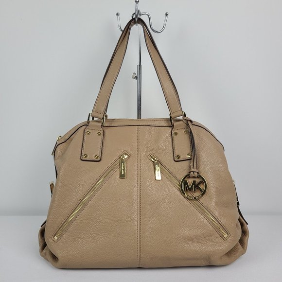 Michael Kors Handbags - Michael Kors Portland Tan Leather Satchel Purse